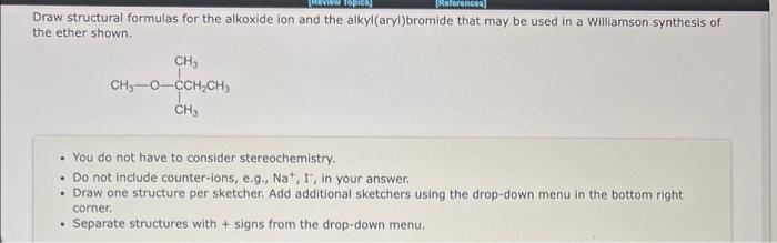 Solved Draw structural formulas for the alkoxide ion and the | Chegg.com