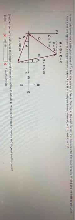 Solved A new landowner has a triangular piece of flat and | Chegg.com