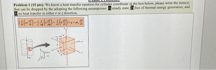 Solved Problem 1 (15 pts): We know a heat transfer equation | Chegg.com