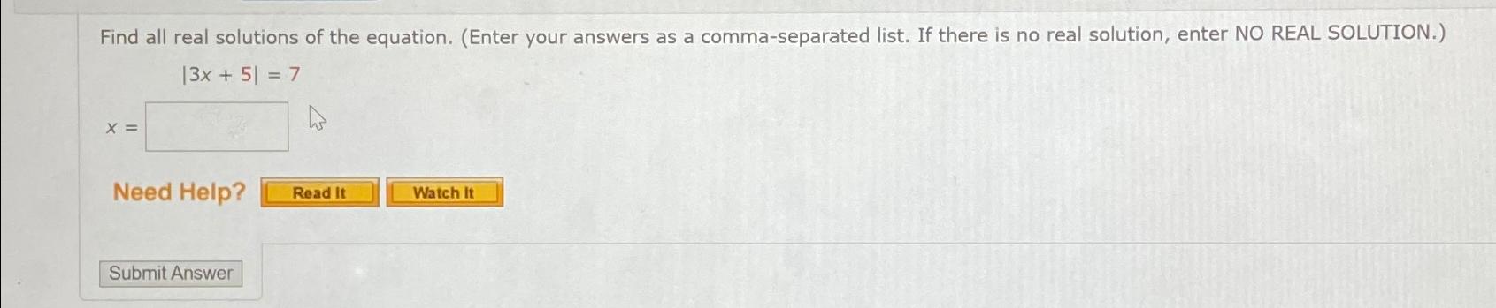 Picture of Find all real solutions of the equation. (Enter your | Chegg.com
