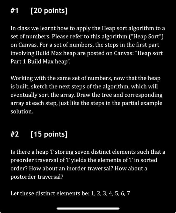 Solved #1 [20 points] In class we learnt how to apply the | Chegg.com