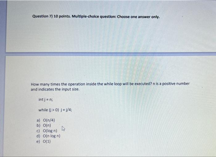 Solved Question 7) 10 Points. Multiple-choice Question: | Chegg.com