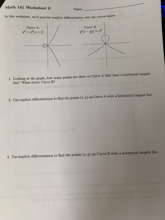 Solved Math 141 Worksheet 6 Name: In this worksheet, we'll | Chegg.com