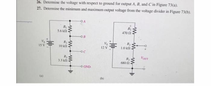 Solved 25. Find the voltage between A and B in each voltage | Chegg.com