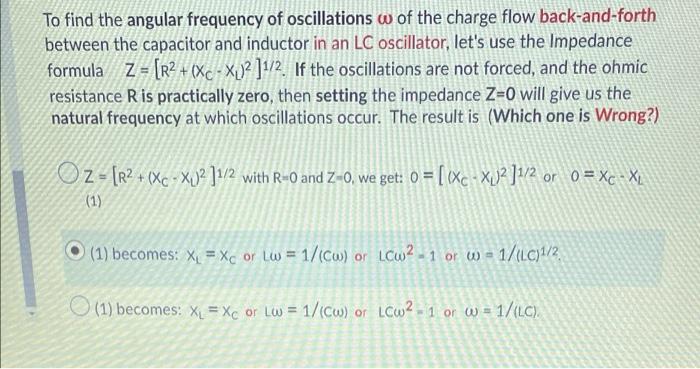 Solved To find the angular frequency of oscillations w of | Chegg.com