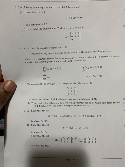 Solved 1 Let X And Y Be Two N X N Matrices With X Nonsi Chegg Com