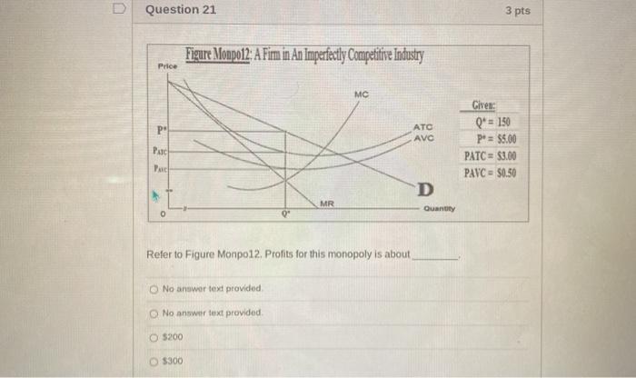 Solved U Question 21 3 pts Figure Monpo12: A Firm in An | Chegg.com