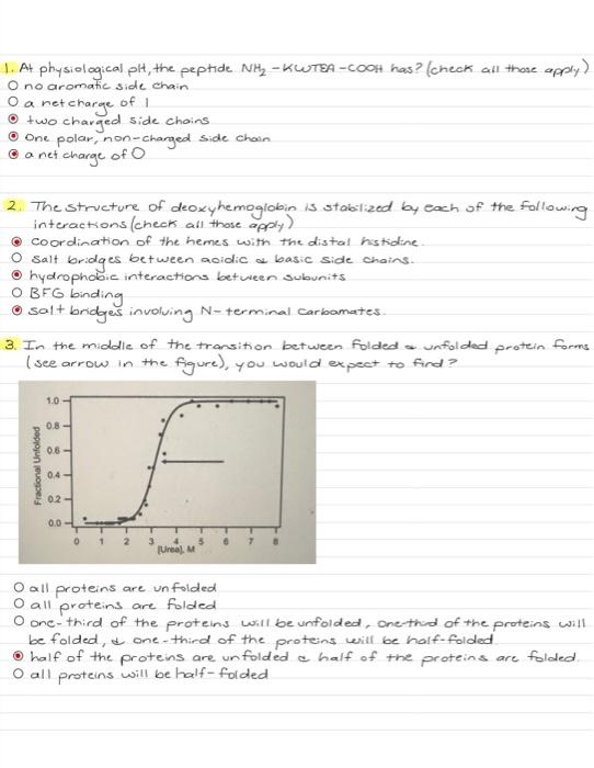 Solved This Is Biochemistry 1. I Have Answered The Questions | Chegg.com