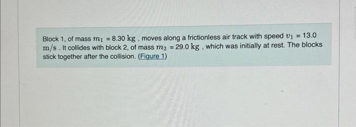 Solved Block 1 Of Mass M1 8 30 Kg Moves Along A