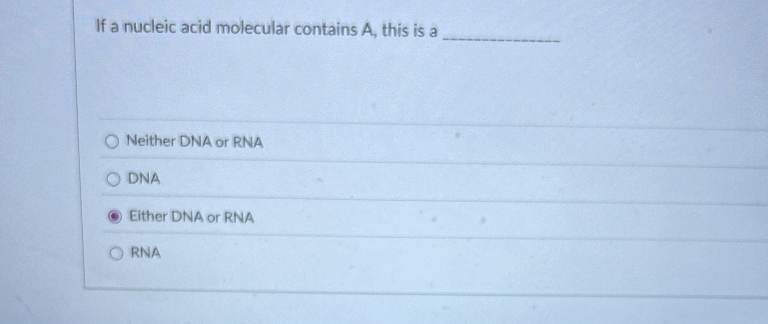 Solved If a nucleic acid molecular contains A, ﻿this is