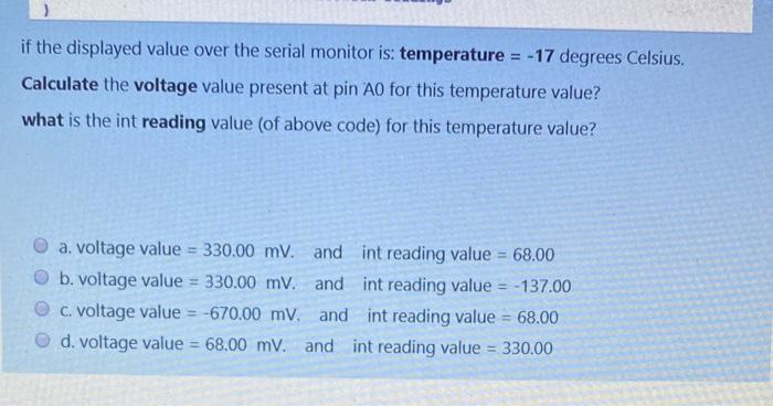 Solved Time left 0:36:04 A temperature sensor output pin is | Chegg.com