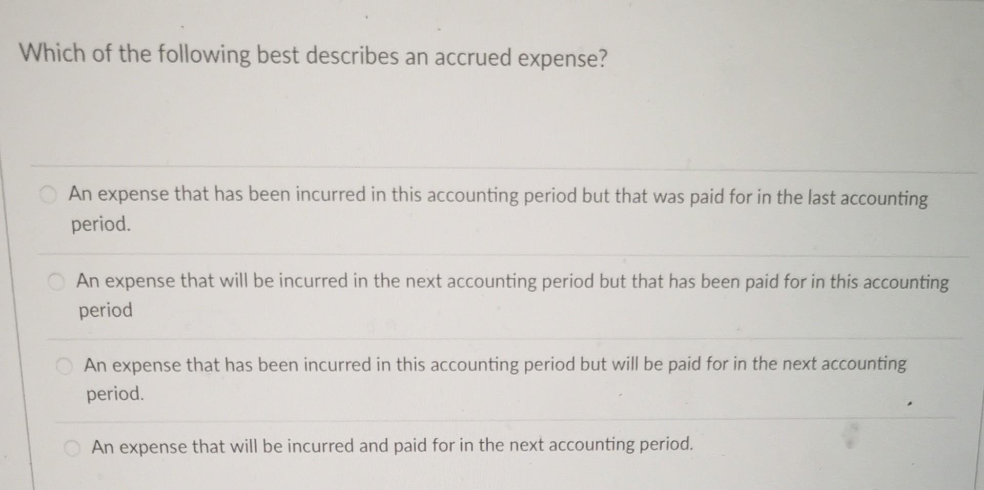 Which Of The Following Describes Accrued Revenue Solved Which of the following best describes an accrued | Chegg.com