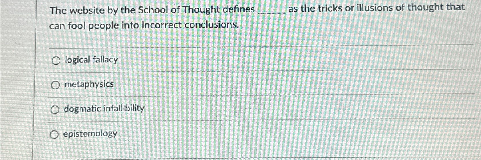 Solved The website by the School of Thought defines as the | Chegg.com