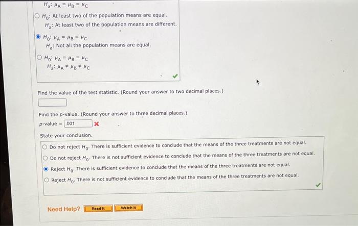 Solved Use a=0.05 to test for any significant differences. | Chegg.com