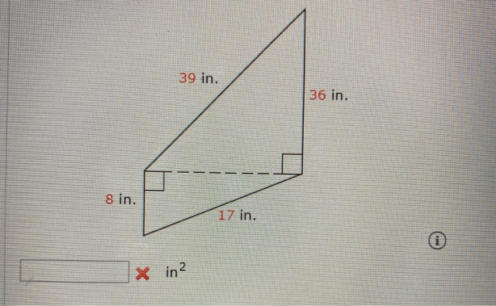 Solved Find the area in square inches of the figure shown. | Chegg.com