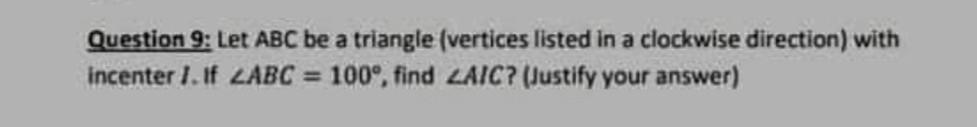 Solved Question 9: Let ABC be a triangle (vertices listed in | Chegg.com
