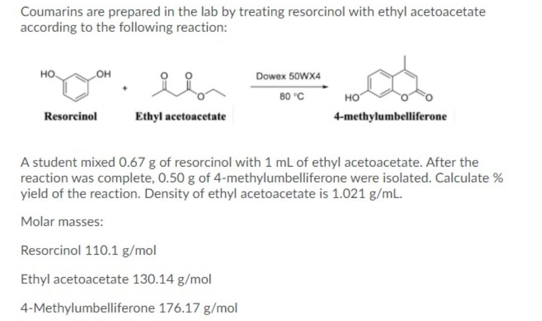 Solved Coumarins are prepared in the lab by treating
