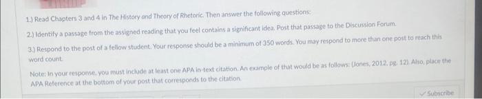 Solved 1.) Read Chapters 3 and 4 in The History and Theory | Chegg.com