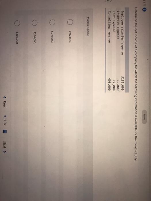 Solved 414 Seved Determine The Net Income Of A Company For Chegg