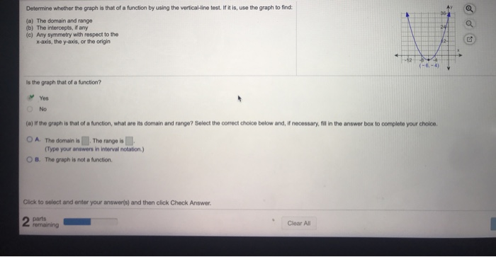 Solved Determine whether the graph is that of a function by | Chegg.com