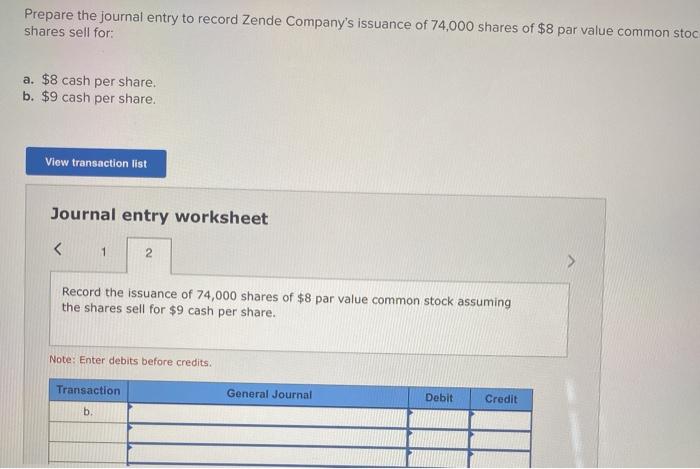 Solved Prepare the journal entry to record Zende Company's | Chegg.com