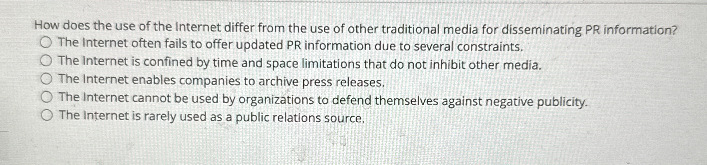 Solved How does the use of the Internet differ from the use | Chegg.com