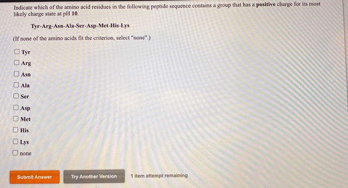 Solved Indicate which of the amino acid residues in the | Chegg.com