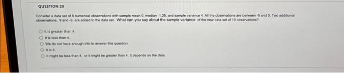 Solved Consider a data set of 8 numerical observatons weh | Chegg.com