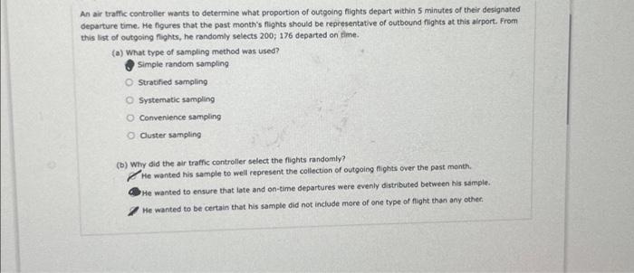 Solved An air traffic controller wants to determine what | Chegg.com ...