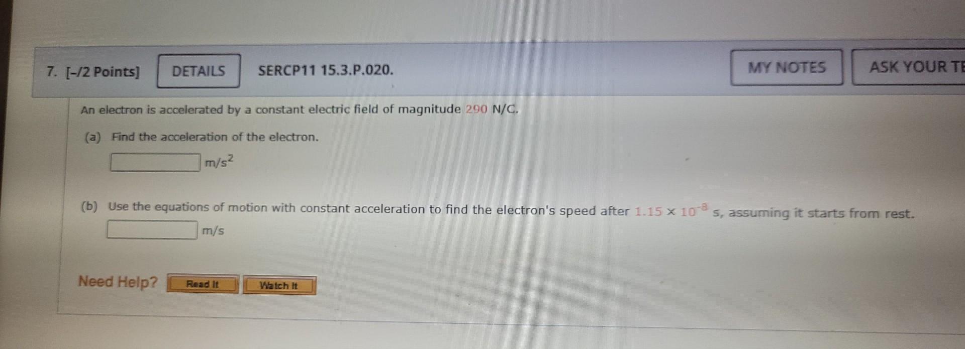 Solved An Electron Is Accelerated By A Constant Electric | Chegg.com