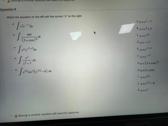Solved Question 9 Match the equation on the left with the | Chegg.com