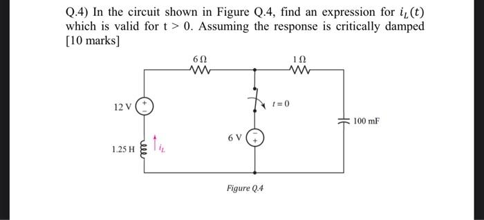 Solved Q.4) In the circuit shown in Figure Q.4, find an | Chegg.com