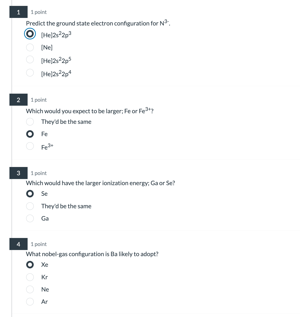 Solved Predict the ground state electron configuration for | Chegg.com
