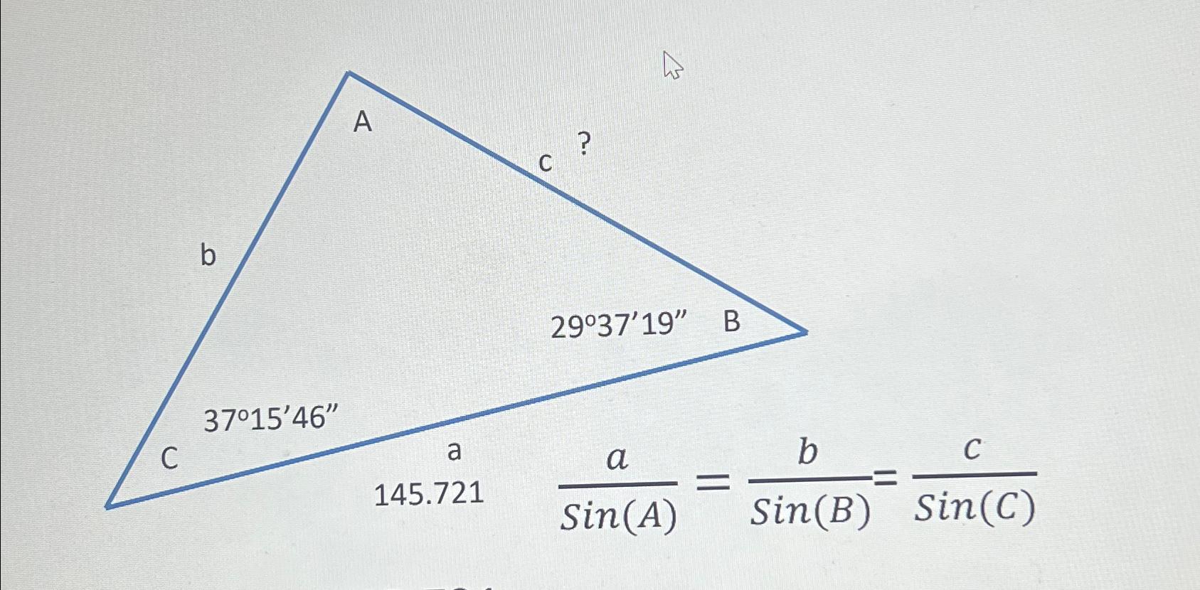 Solved asin(A)=bsin(B)=csin(C) | Chegg.com