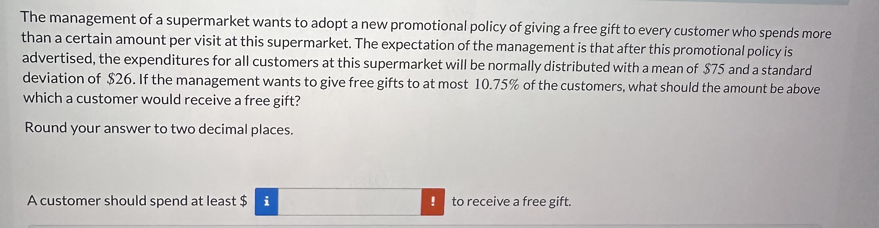 Solved The management of a supermarket wants to adopt a new | Chegg.com