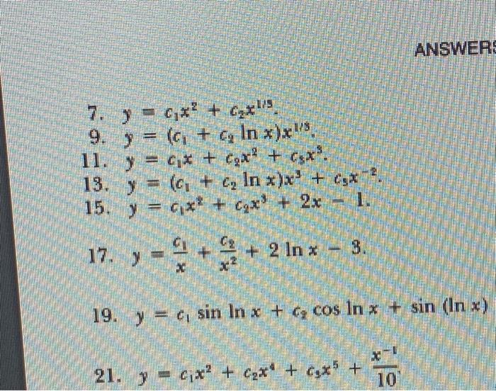 Solved differential equation- please solve 7 and show all | Chegg.com