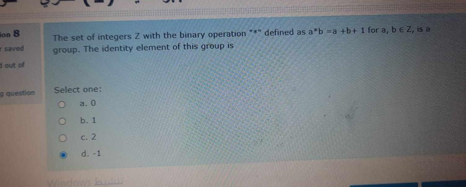 Solved The set of integers Z with the binary operation "*n | Chegg.com