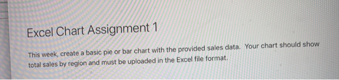 Solved Excel Chart Assignment 1 This week, create a basic | Chegg.com