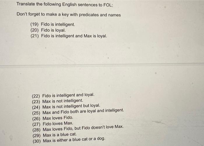 Translate the following English sentences to FOL: | Chegg.com