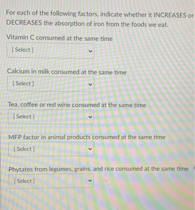 Solved For each of the following factors, indicate whether | Chegg.com