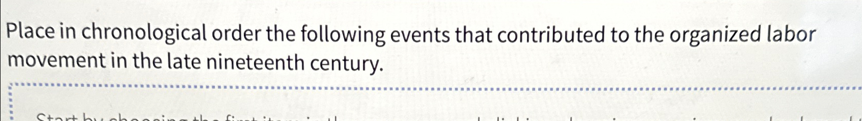 Solved Place in chronological order the following events | Chegg.com