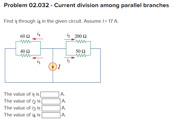 Solved Problem 02.032 - ﻿Current division among parallel | Chegg.com