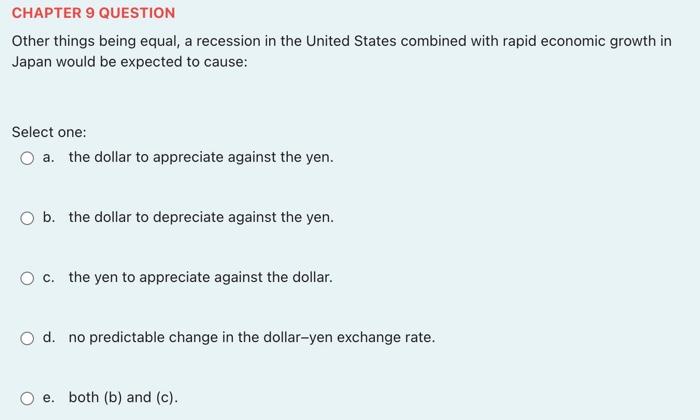 Solved CHAPTER 9 QUESTION Other things being equal, a | Chegg.com