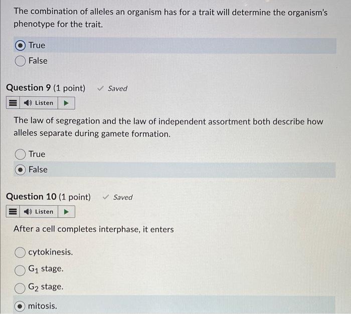 Solved The combination of alleles an organism has for a | Chegg.com
