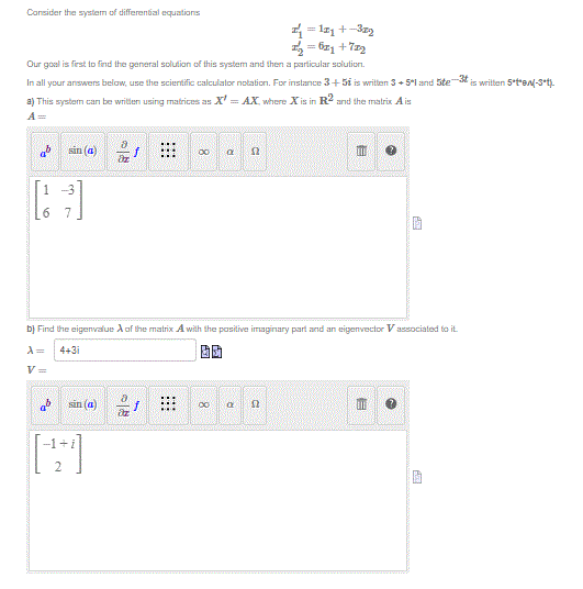 Solved Consider the system of differential | Chegg.com