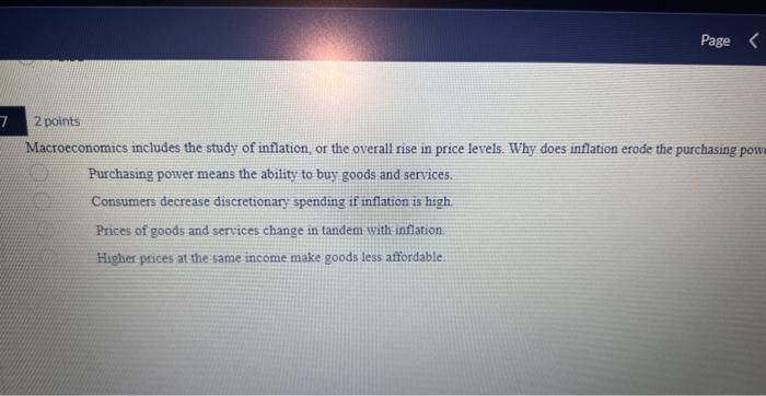 Solved Macroeconomics includes the study of inflation, or | Chegg.com