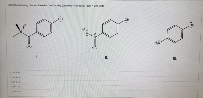 Solved Rank the following phenols based on their acidity | Chegg.com