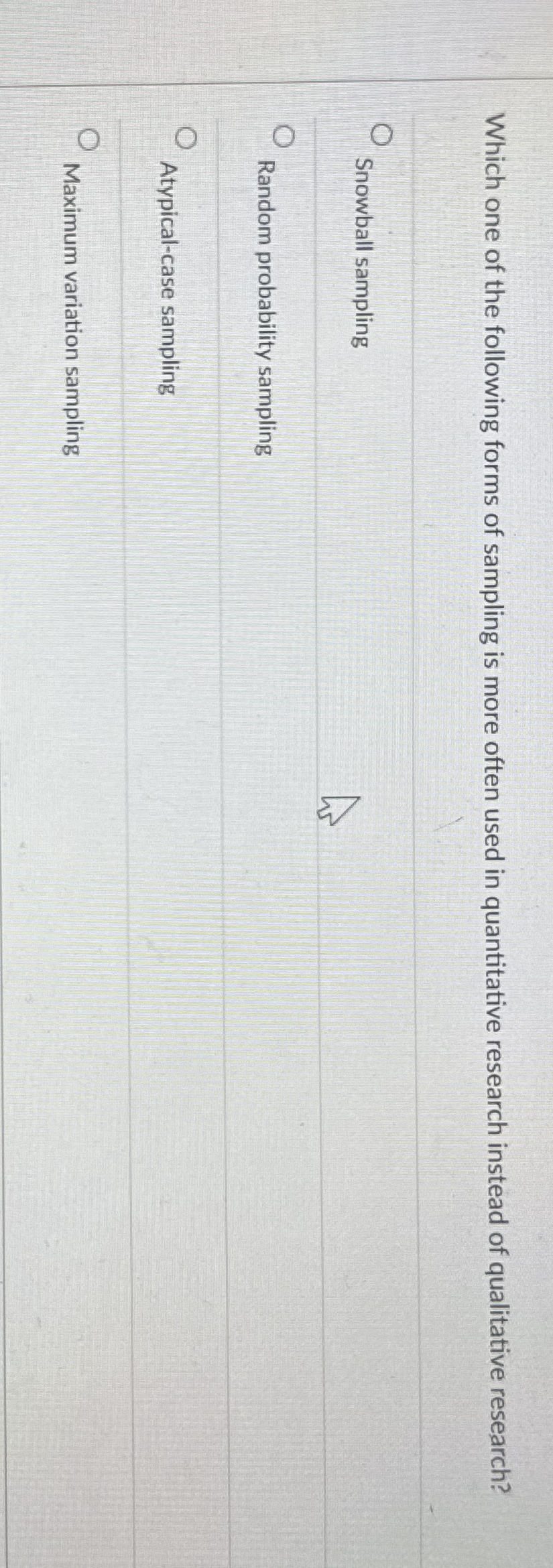 Solved Which one of the following forms of sampling is more | Chegg.com