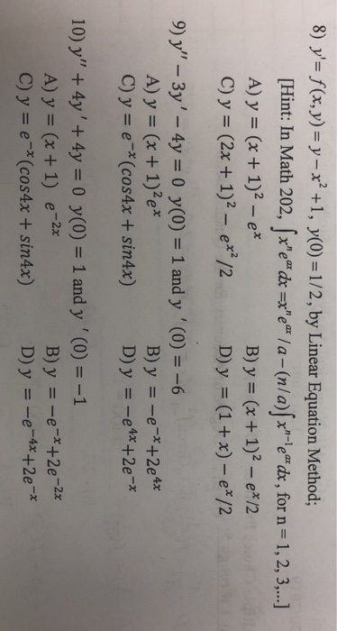 Solved In Problems 6 through 10, Solve given IVP for y(x) = | Chegg.com
