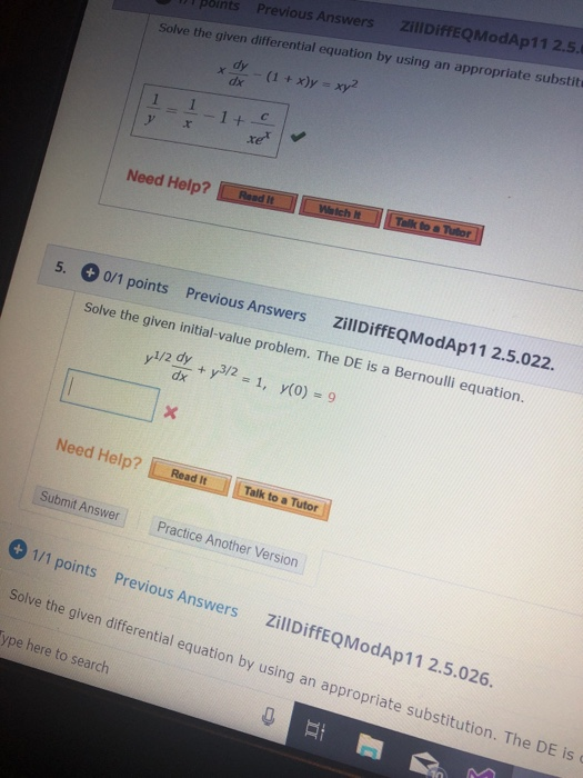 Solved s points Previous Answers Solve the given | Chegg.com